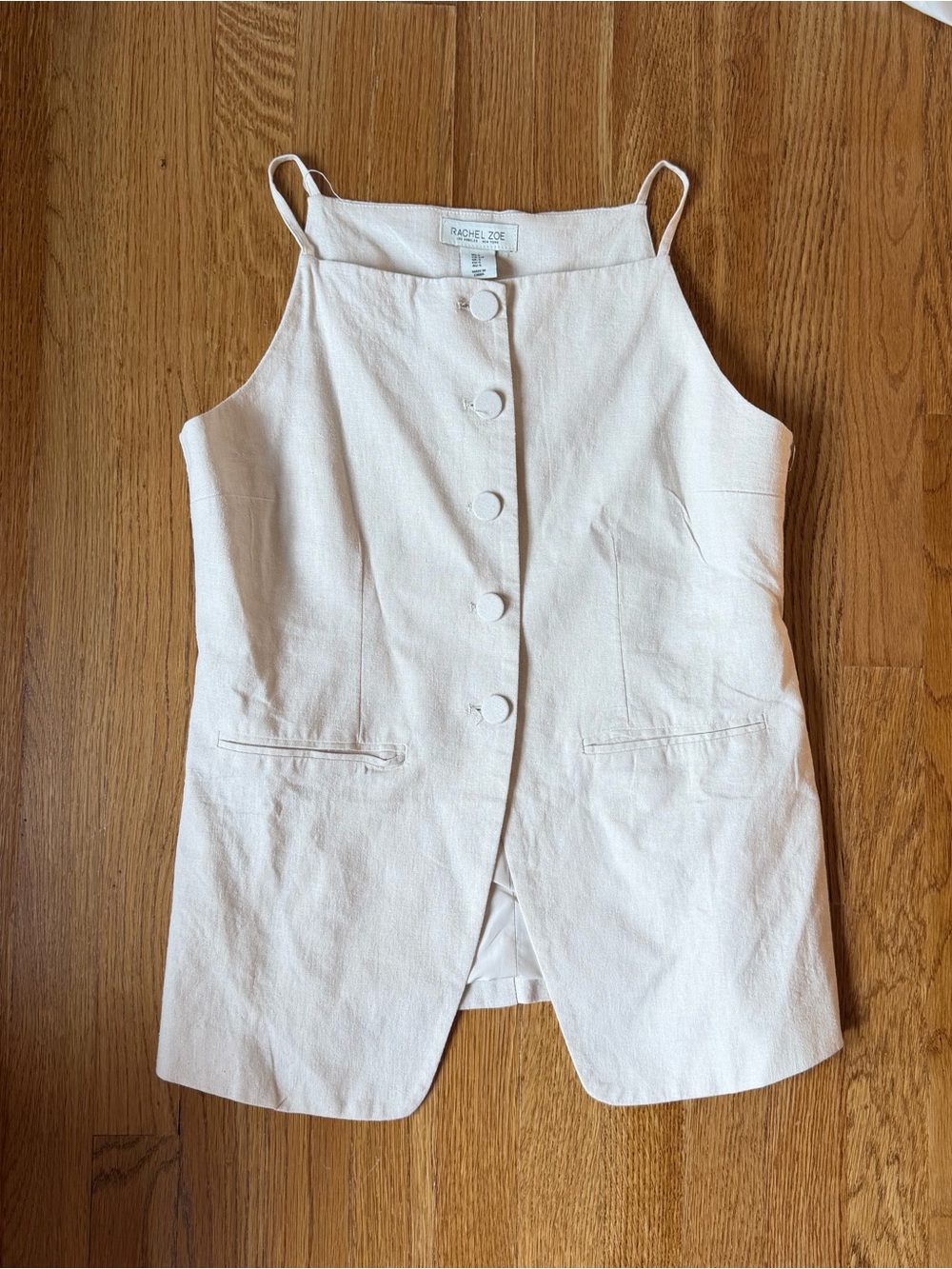 Rachel Zoe Cream Button-Front Camisole Top, Small NWOT